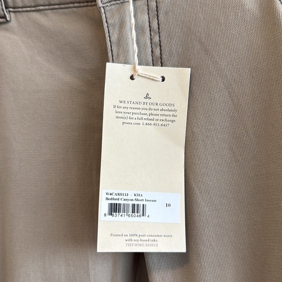 NWT Prana Bedford Canyon Hiking Organic Cotton Standard Low-Rise Pant, 10 Short - Picture 3 of 11